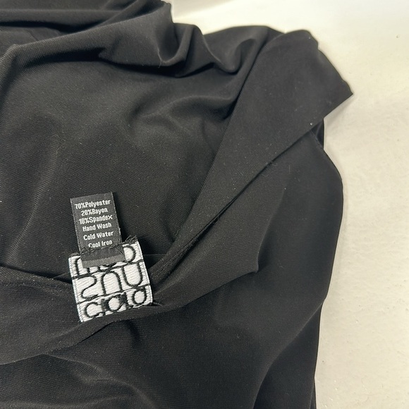 Clara Sun Woo Maxi Long Dress V-Neck Sleeveless Jersey Stretch Knit Black Large - Picture 11 of 12